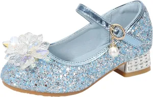 Sandal for Baby Girl Toddler Little Kid Girls Dress Pumps Glitter Sequins Princess Flower Pool Shoes Toddler