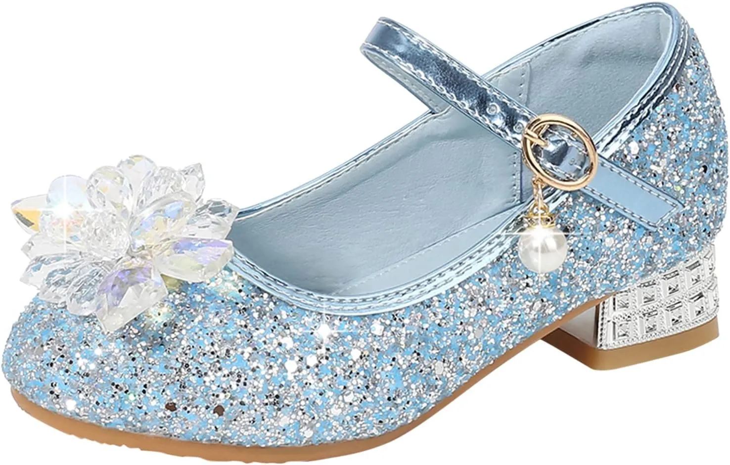 Sandal for Baby Girl Toddler Little Kid Girls Dress Pumps Glitter Sequins Princess Flower Pool Shoes Toddler