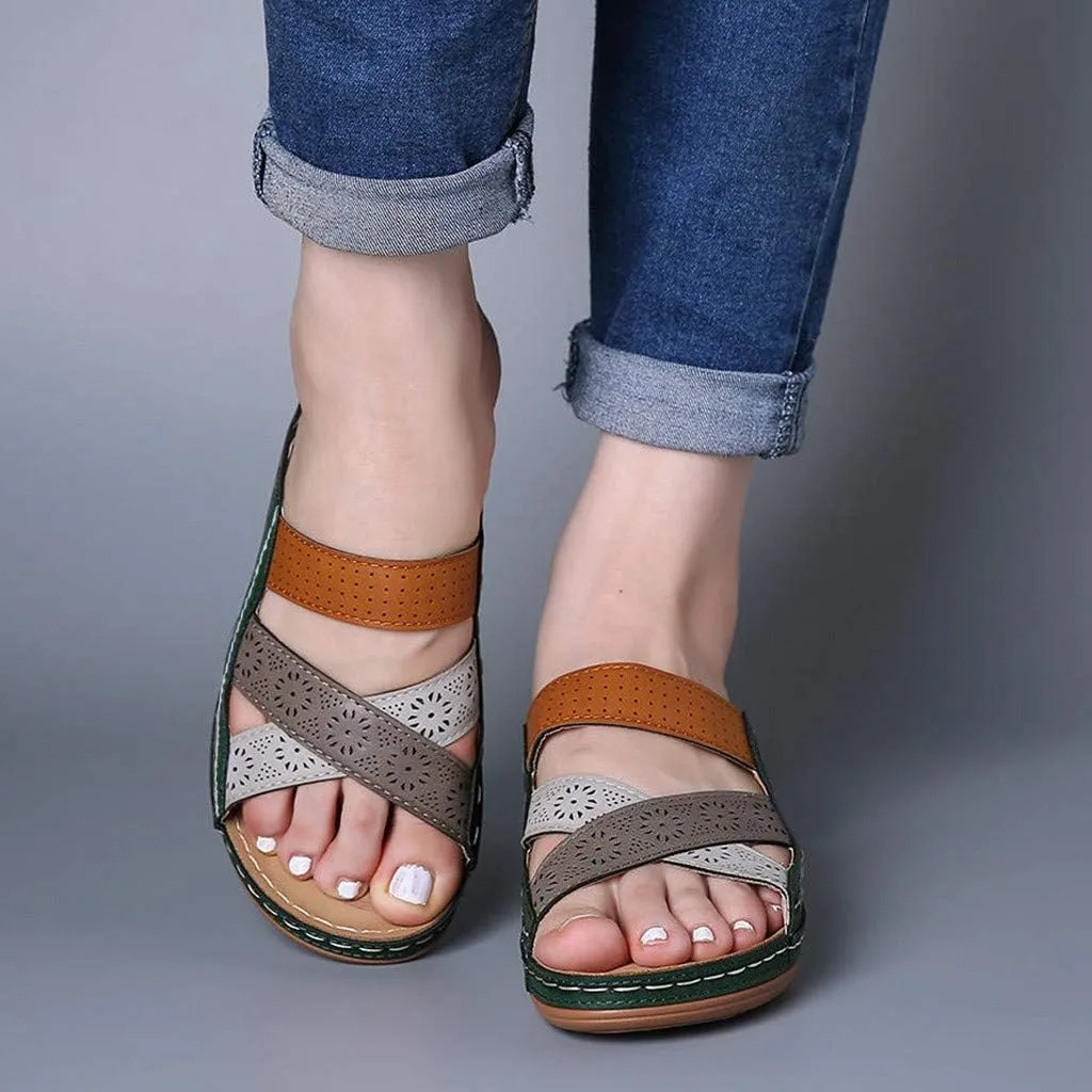 Sandals for Women Dressy Summer Women's Bohemia Dressy Summer Sandals Flat Gladiator Sandals Open Toe Dress Shoes