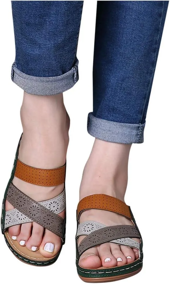 Sandals for Women Dressy Summer Women's Bohemia Dressy Summer Sandals Flat Gladiator Sandals Open Toe Dress Shoes