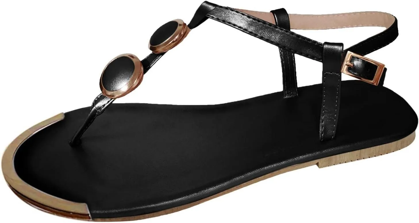 Sandals for Women Orthotic Arch Support Lightweight Yoga Mat Thong Flat Soft Bottom Flip Flops Breathable Slippers Slides Clip Quick Drying Cushion Shoes for arch field Ring Leather G97-Black
