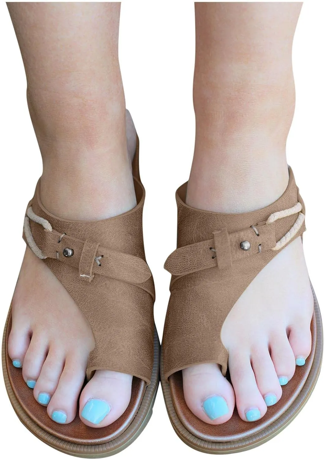 Sandals for Women Orthotic Arch Support Lightweight Yoga Mat Thong Flat Soft Bottom Flip Flops Shoes Open Toe Slippers Slides