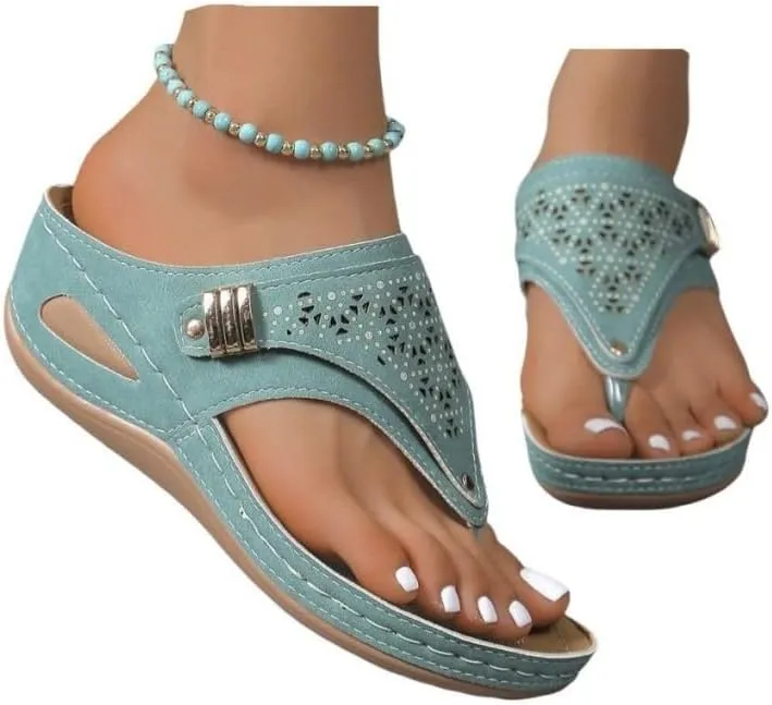 Sandals Women Dressy Summer Flat Cute Casual Beach Shoes Comfortable Orthopedic Slippers Orthotic Thong Flip Flops