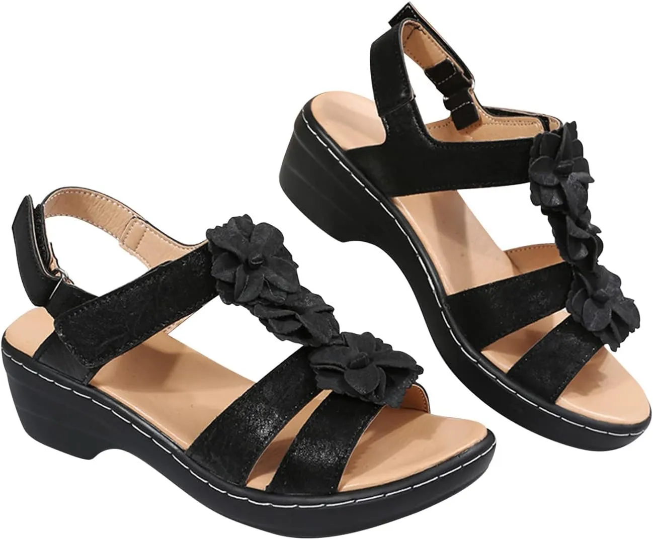 Sandals Womens Summer Wedge Sandals for Women Dressy Sandals Open Toe Sandal Women Platform Boho Beach Shoes Ladies