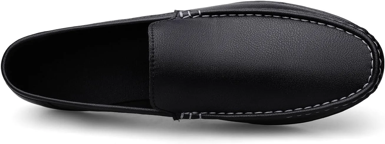 Santimon Men's Loafers Flat Breathable Casual Shoes Handmade Slip On Driving Shoes Fashion Business Moccasin Shoes