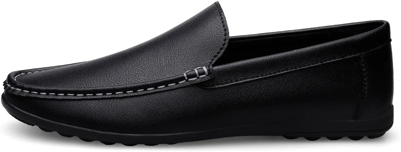 Santimon Men's Loafers Flat Breathable Casual Shoes Handmade Slip On Driving Shoes Fashion Business Moccasin Shoes