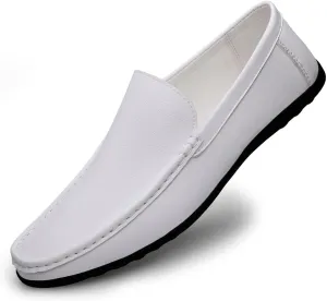 Santimon Men's Loafers Flat Breathable Casual Shoes Handmade Slip On Driving Shoes Fashion Business Moccasin Shoes