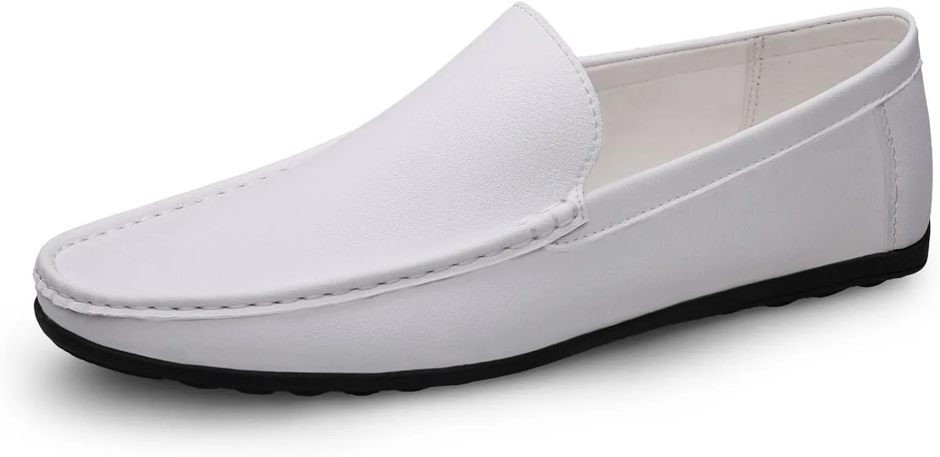 Santimon Men's Loafers Flat Breathable Casual Shoes Handmade Slip On Driving Shoes Fashion Business Moccasin Shoes