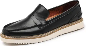 Santimon Men's Loafers Slip-Ons Dress Casual Leather Penny Loafers Fashion Comfortable Boat Walking Shoes for Men