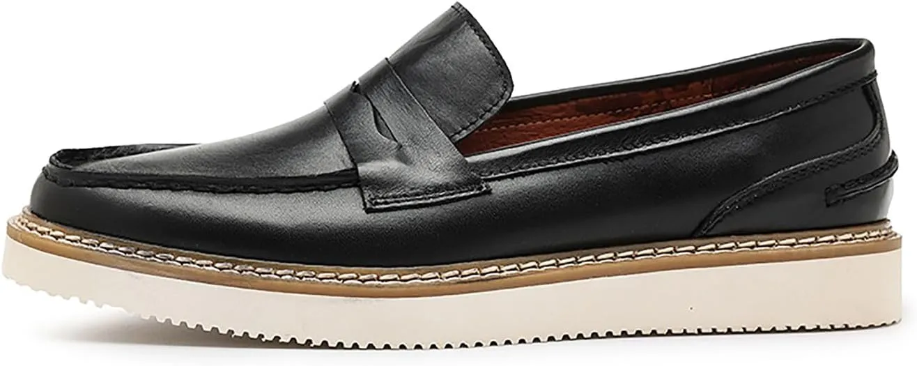 Santimon Men's Loafers Slip-Ons Dress Casual Leather Penny Loafers Fashion Comfortable Boat Walking Shoes for Men