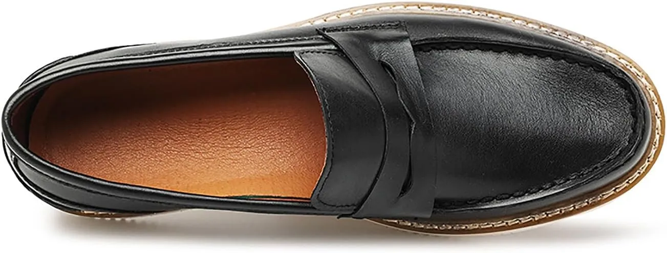 Santimon Men's Loafers Slip-Ons Dress Casual Leather Penny Loafers Fashion Comfortable Boat Walking Shoes for Men