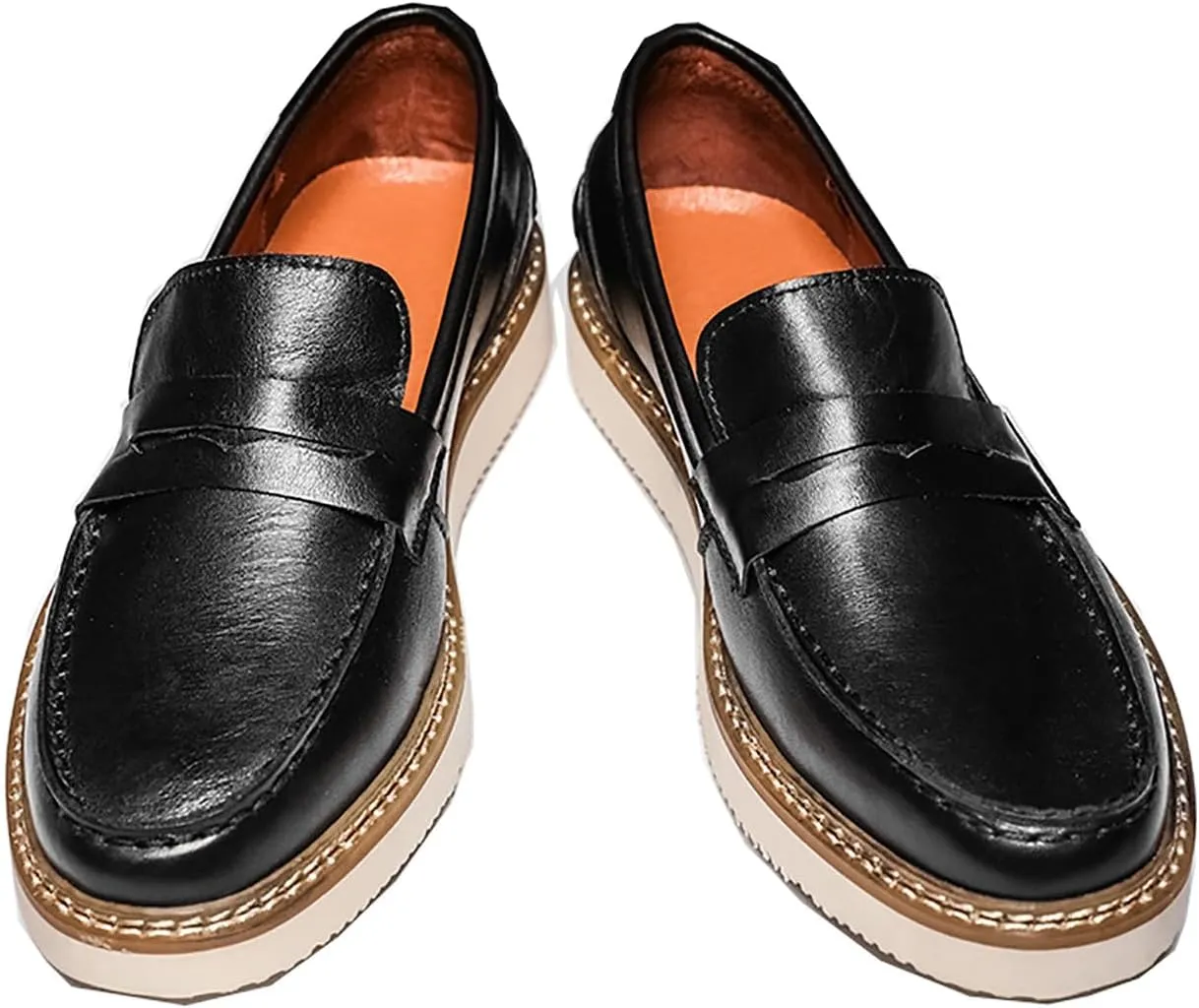 Santimon Men's Loafers Slip-Ons Dress Casual Leather Penny Loafers Fashion Comfortable Boat Walking Shoes for Men