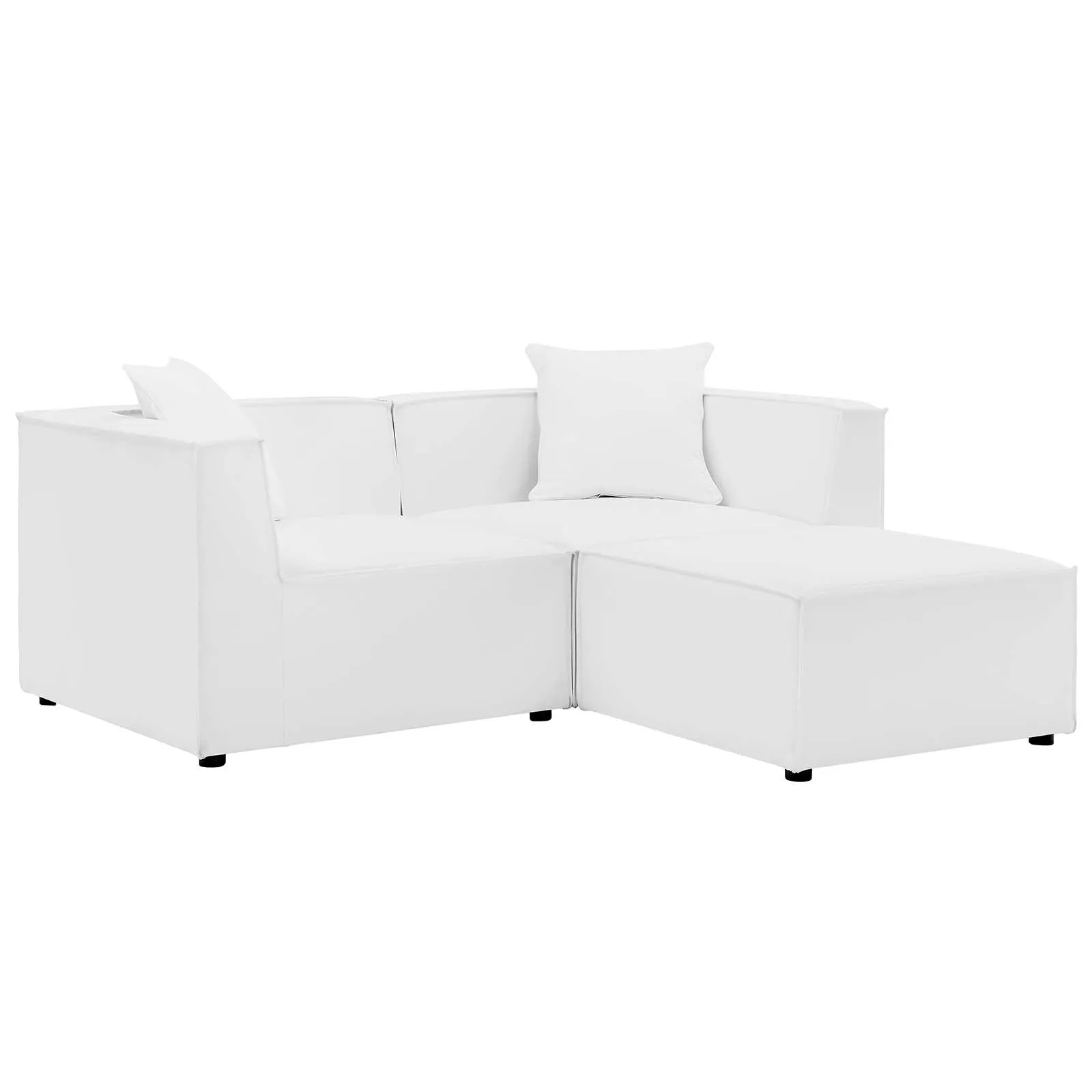 Saybrook Outdoor Patio Upholstered Loveseat and Ottoman Set
