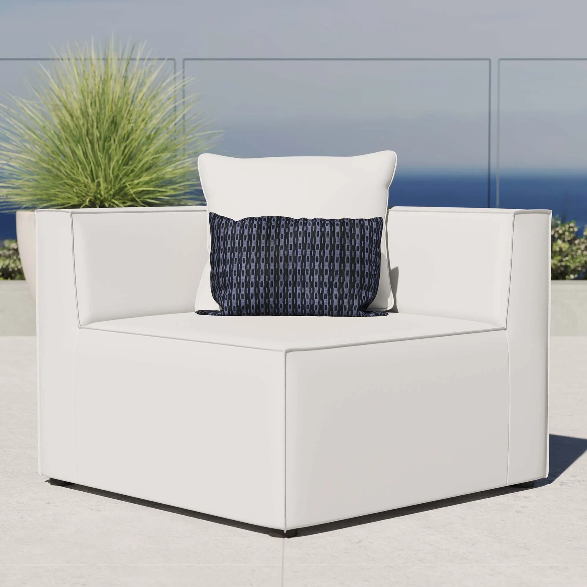 Saybrook Outdoor Patio Upholstered Sectional Sofa Corner Chair by Modway