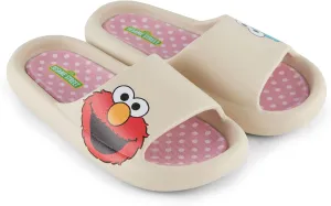 Sesame Street Ladies Comfort Slide - Beige Women's Slippers: Cozy Elegance for Every Step