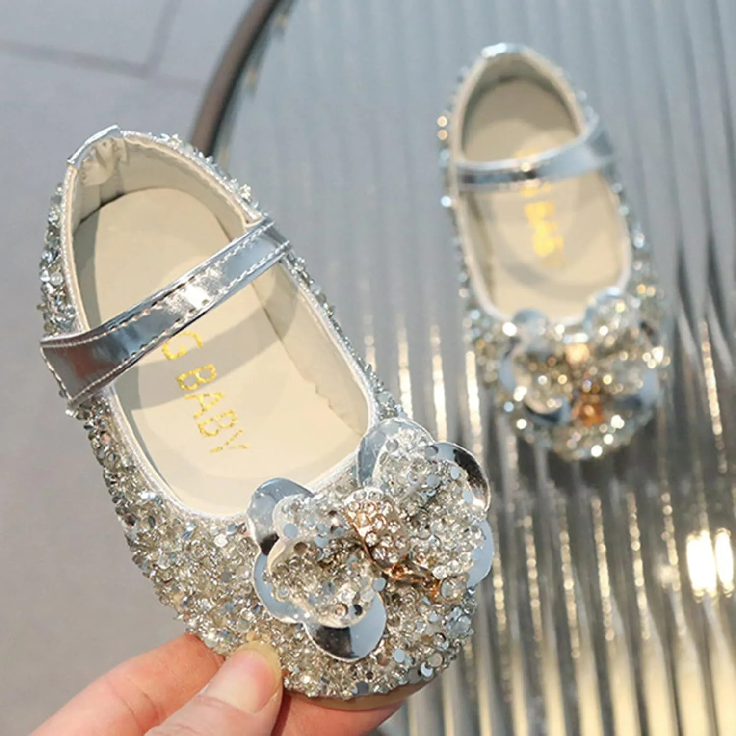 sfdgfhyf Children Home Foot Warmer Children Shoes Fashion Band Diamond Flat Bottom Princess Shoes Fashion Bow Princess