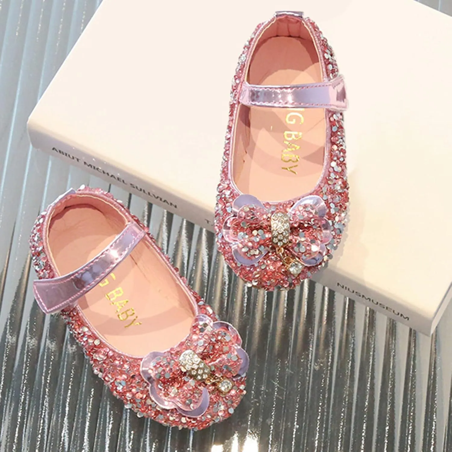 sfdgfhyf Children Home Foot Warmer Children Shoes Fashion Band Diamond Flat Bottom Princess Shoes Fashion Bow Princess