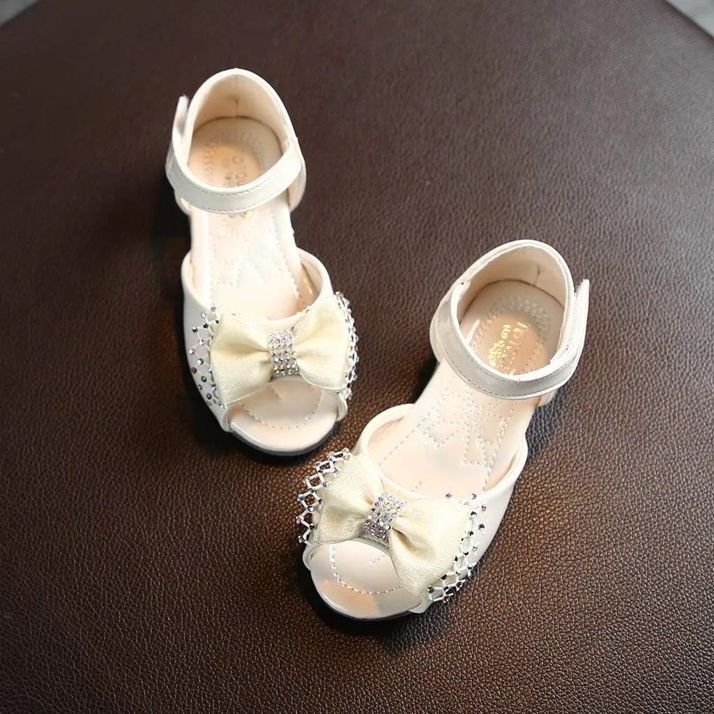 Shoes for Girls Comfortable PU Flats School Shoes for Girls Bowknot Party Princess Leather Shoes Sandals Ballerina Flats