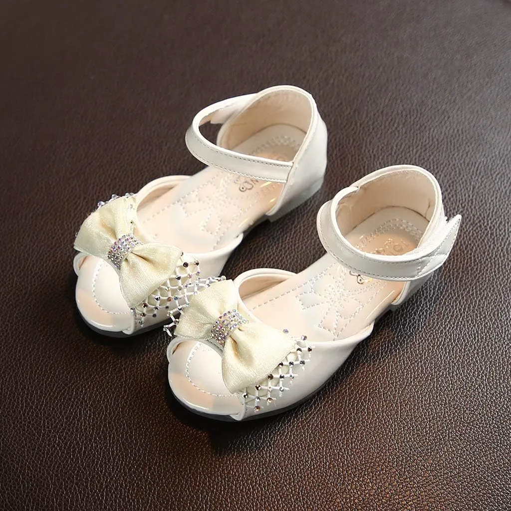 Shoes for Girls Comfortable PU Flats School Shoes for Girls Bowknot Party Princess Leather Shoes Sandals Ballerina Flats
