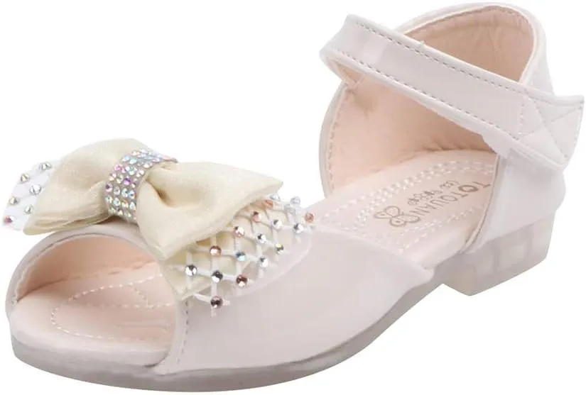 Shoes for Girls Comfortable PU Flats School Shoes for Girls Bowknot Party Princess Leather Shoes Sandals Ballerina Flats