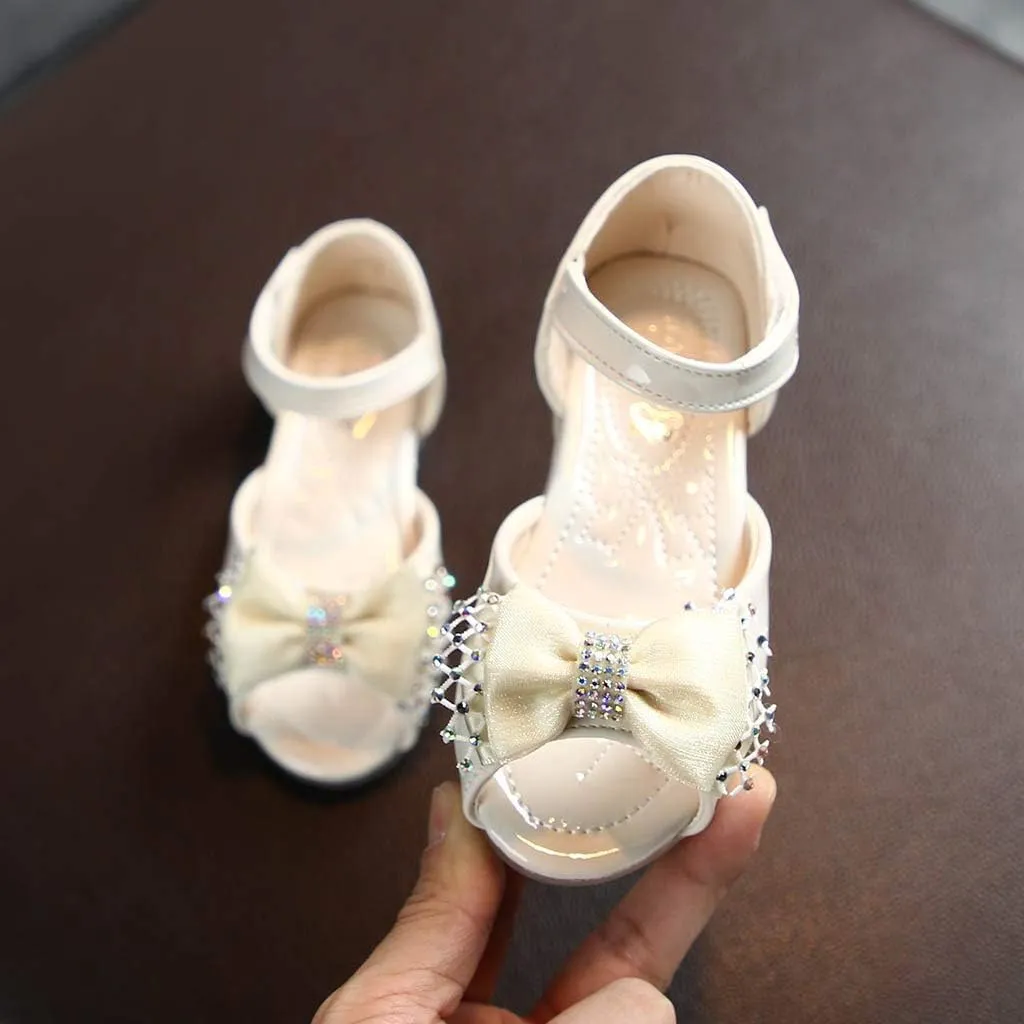 Shoes for Girls Comfortable PU Flats School Shoes for Girls Bowknot Party Princess Leather Shoes Sandals Ballerina Flats
