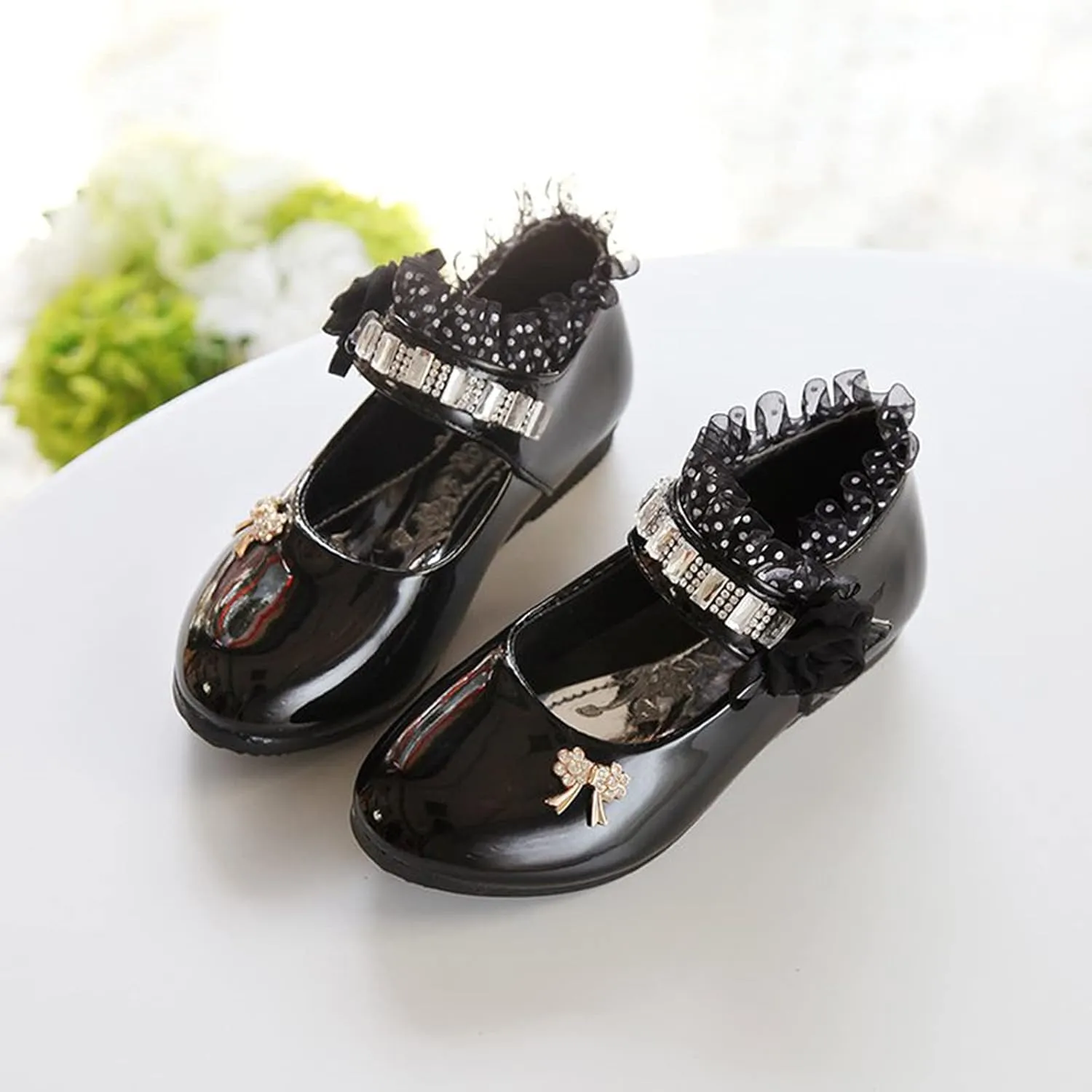 Shoes for Girls Comfortable PU Flats School Shoes for Girls Mary Jane Girls Flats Cute Girls Dress Shoes Princess Shoes