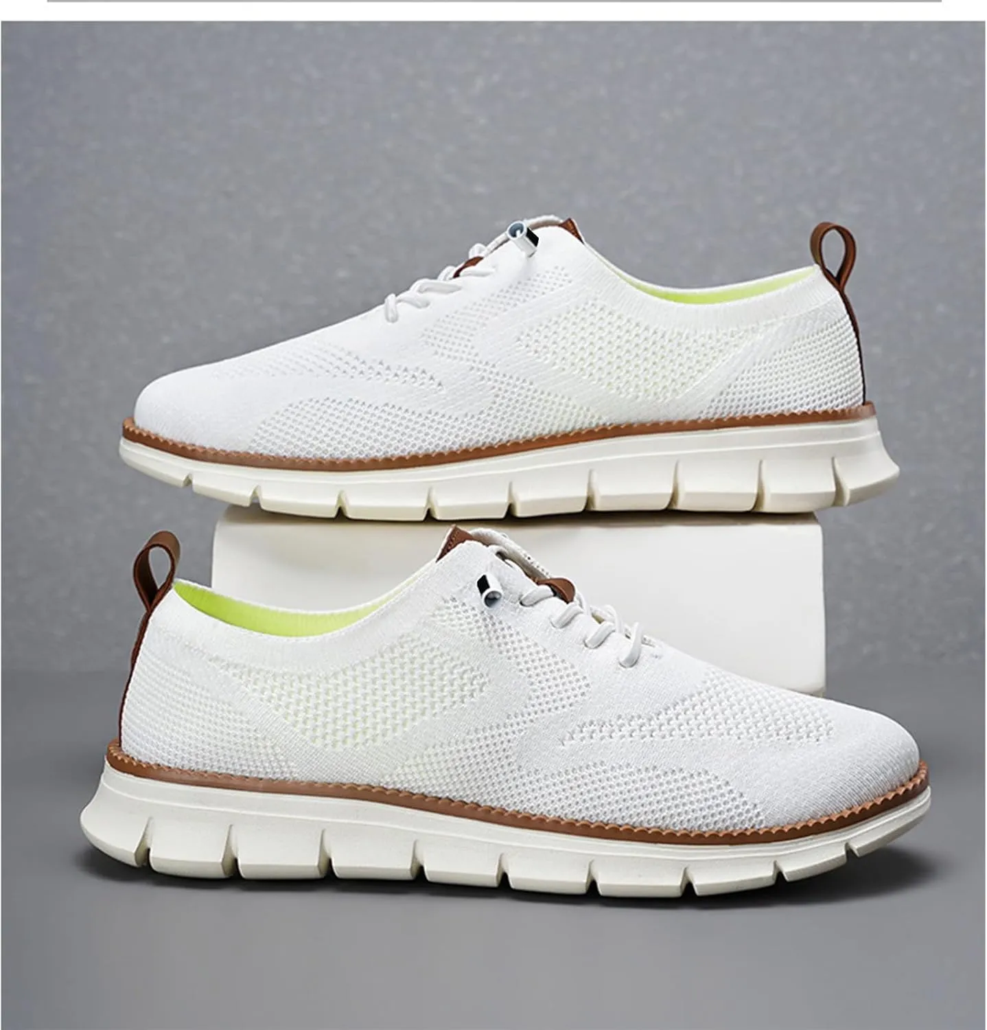 Shoes for Men Mens Casual Dress Oxfords Business Mesh Walking Shoes Tennis Comfortable Sneakers Slip On Boat Shoes Lightweight Soft Sole & Breathable Fashion Sneakers