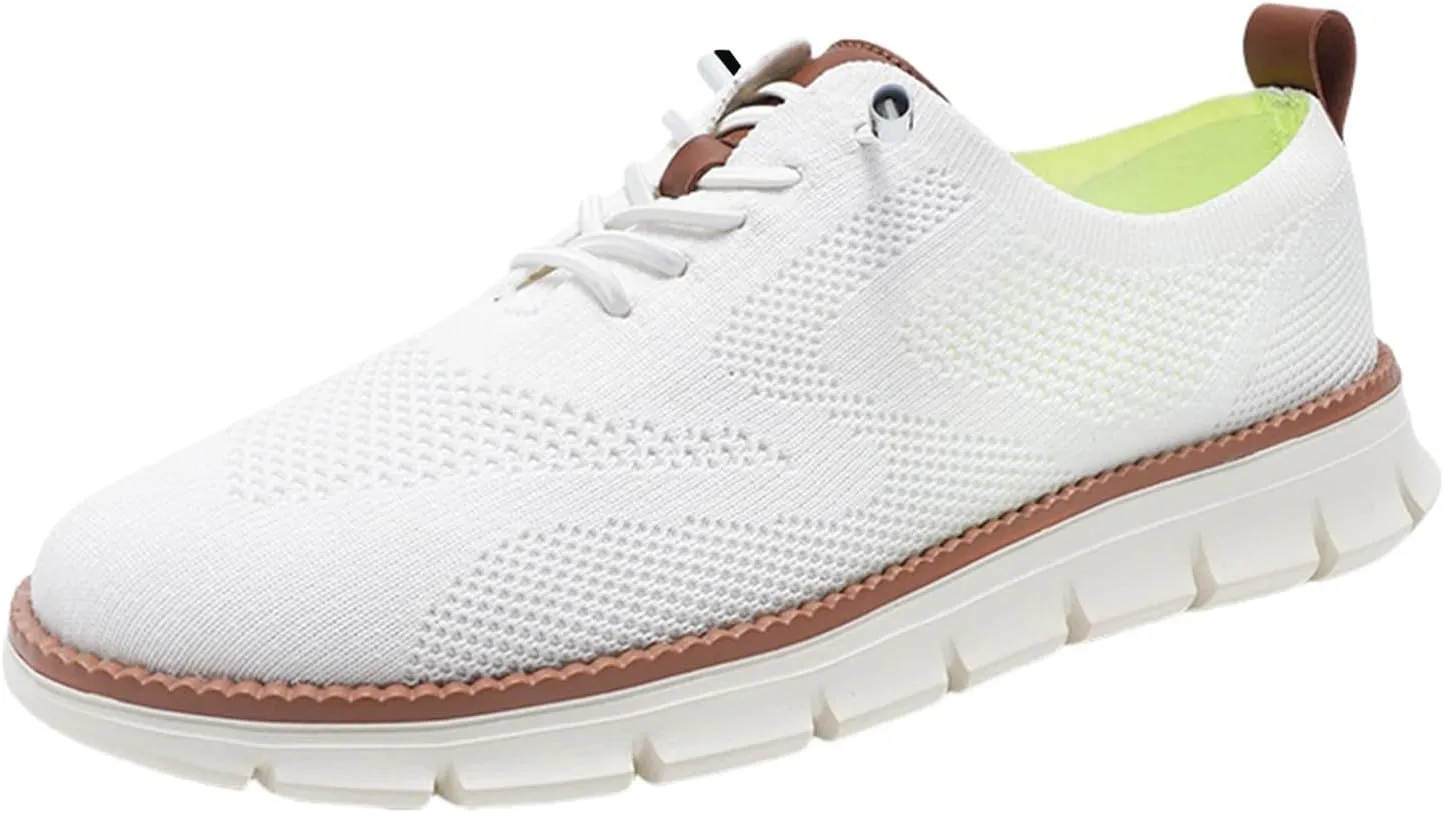 Shoes for Men Mens Casual Dress Oxfords Business Mesh Walking Shoes Tennis Comfortable Sneakers Slip On Boat Shoes Lightweight Soft Sole & Breathable Fashion Sneakers