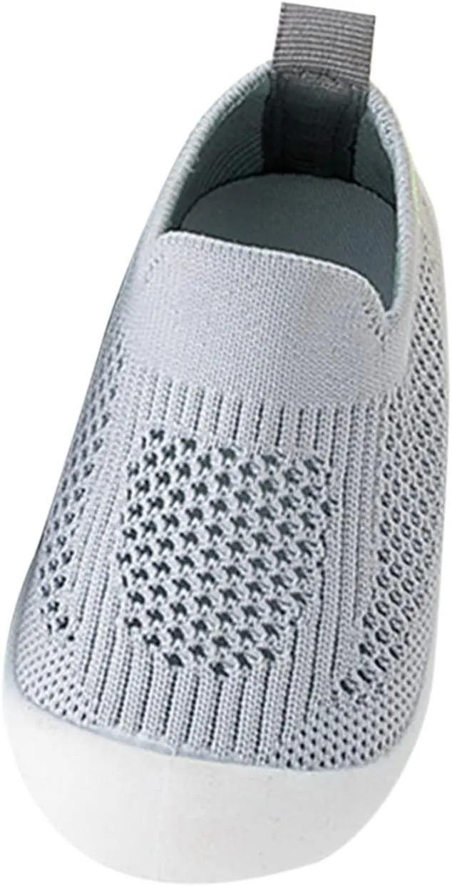 Shoes for Teen Girls Infant Toddler Shoes Hollow Out Breathable Socks Shoes Soft Sole Non Slip Wear (Grey, 12-18 Months)