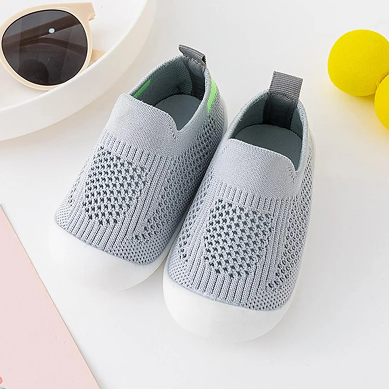 Shoes for Teen Girls Infant Toddler Shoes Hollow Out Breathable Socks Shoes Soft Sole Non Slip Wear (Grey, 12-18 Months)