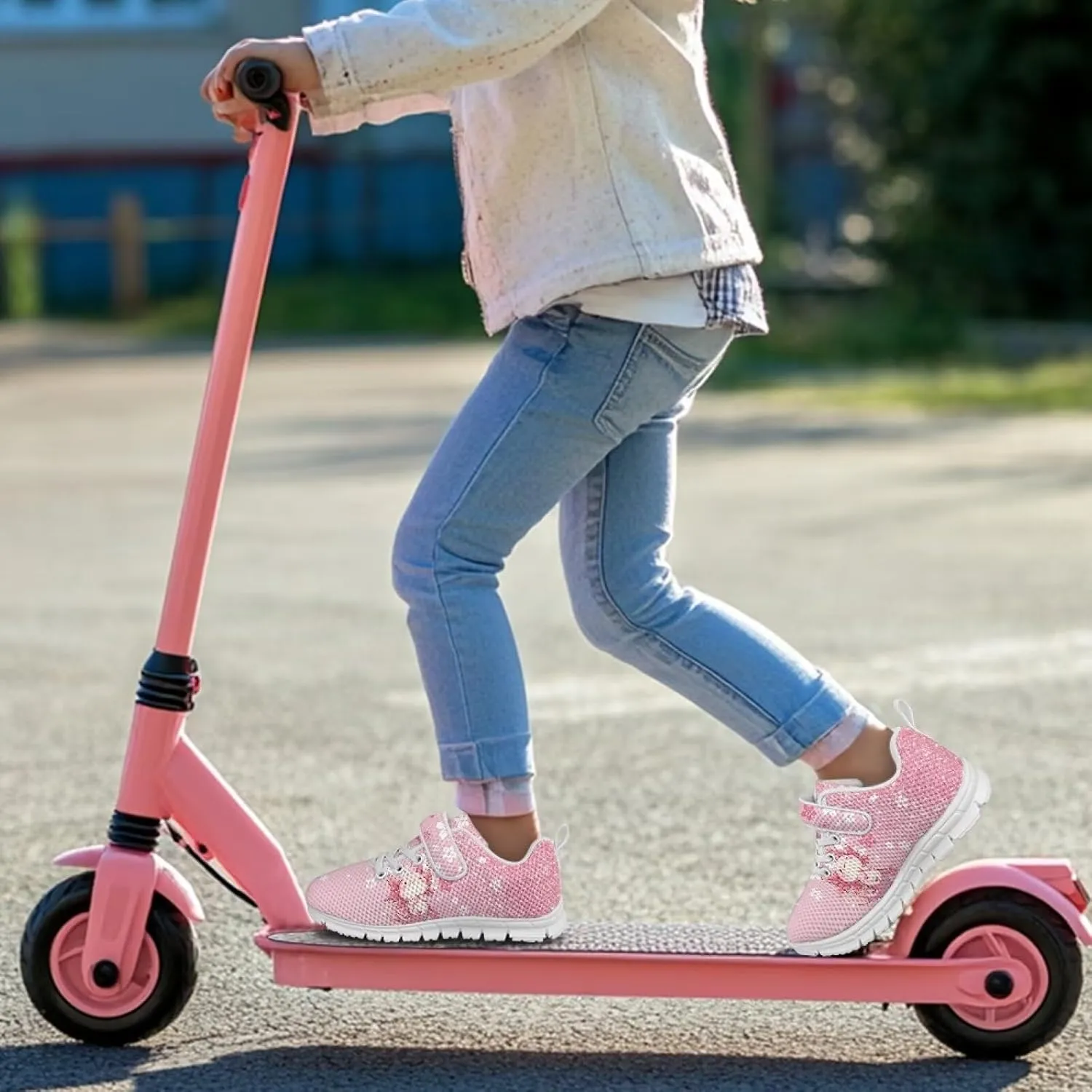 Showudesigns Running Shoes for Girls Boys Athletic Tennis Shoes Slip On School Sneakers