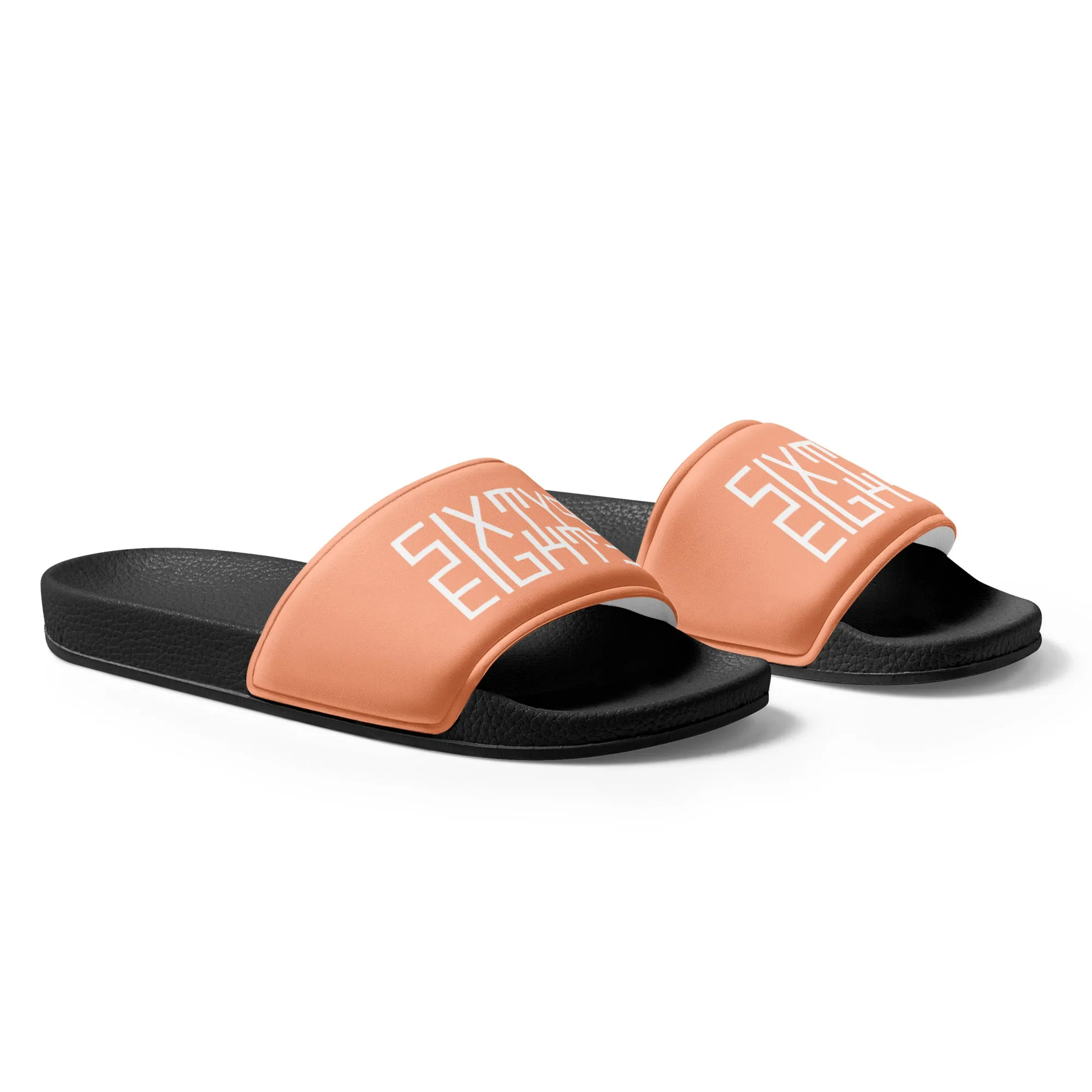 Sixty Eight 93 Logo White & Peach Women's Slides