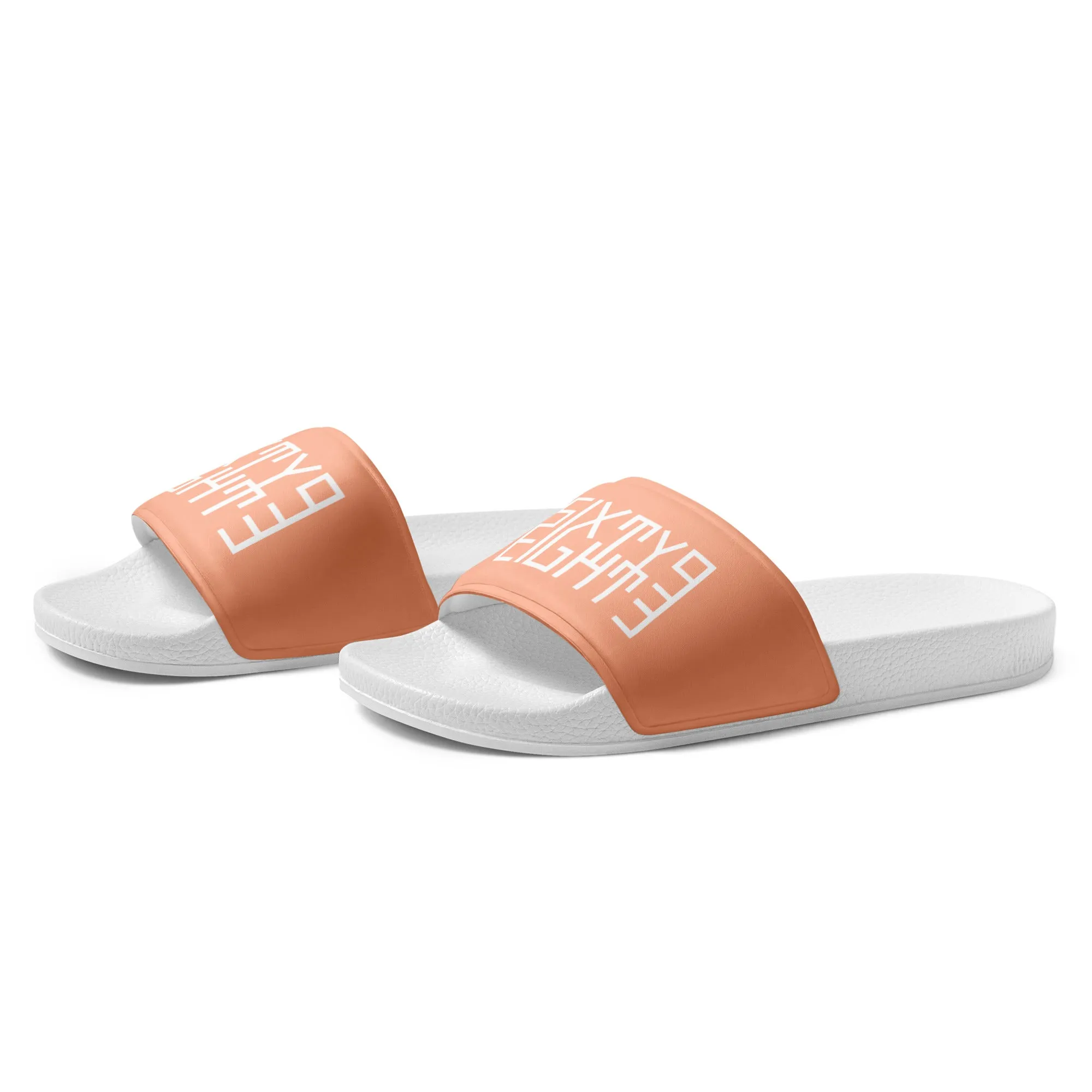 Sixty Eight 93 Logo White & Peach Women's Slides