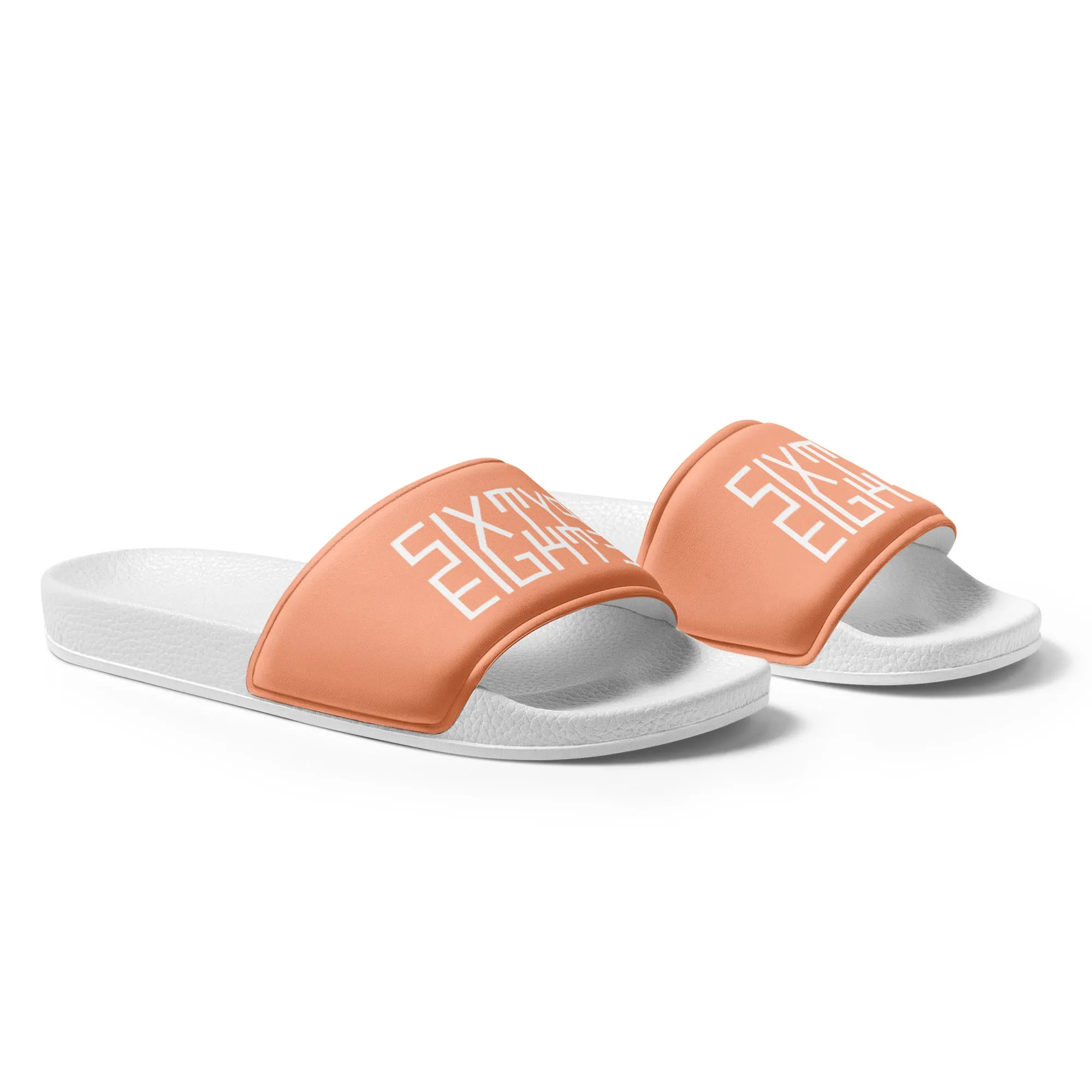 Sixty Eight 93 Logo White & Peach Women's Slides