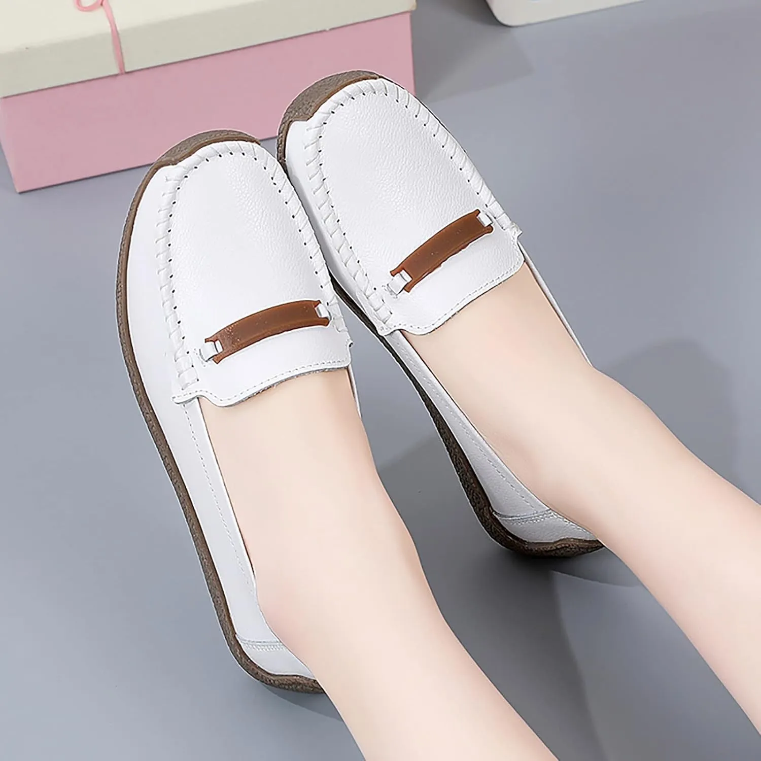 Slip On Women Comfort Walking Flat Loafers Casual Shoes Driving Loafers Walking Business Casual Dress Shoes for