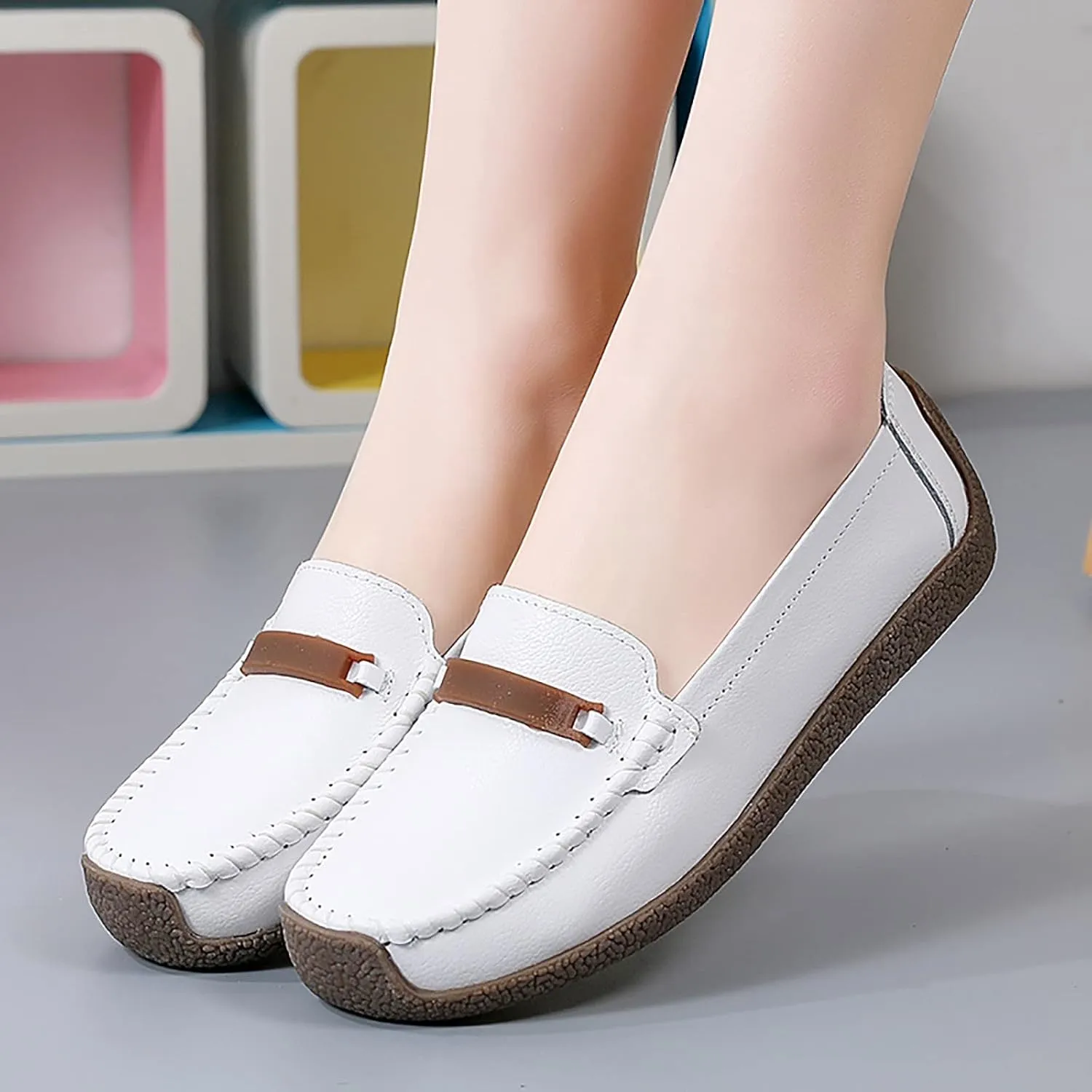Slip On Women Comfort Walking Flat Loafers Casual Shoes Driving Loafers Walking Business Casual Dress Shoes for