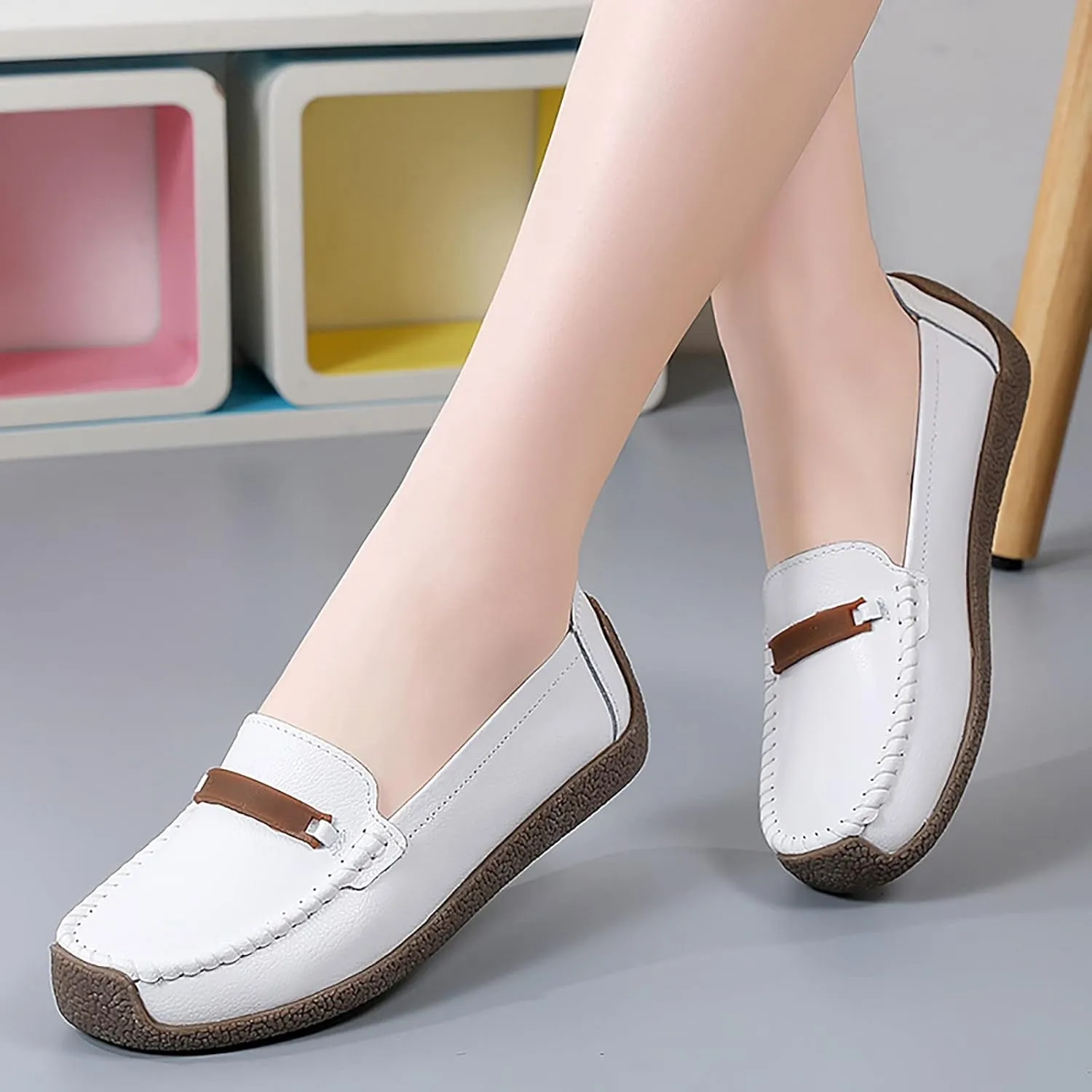 Slip On Women Comfort Walking Flat Loafers Casual Shoes Driving Loafers Walking Business Casual Dress Shoes for