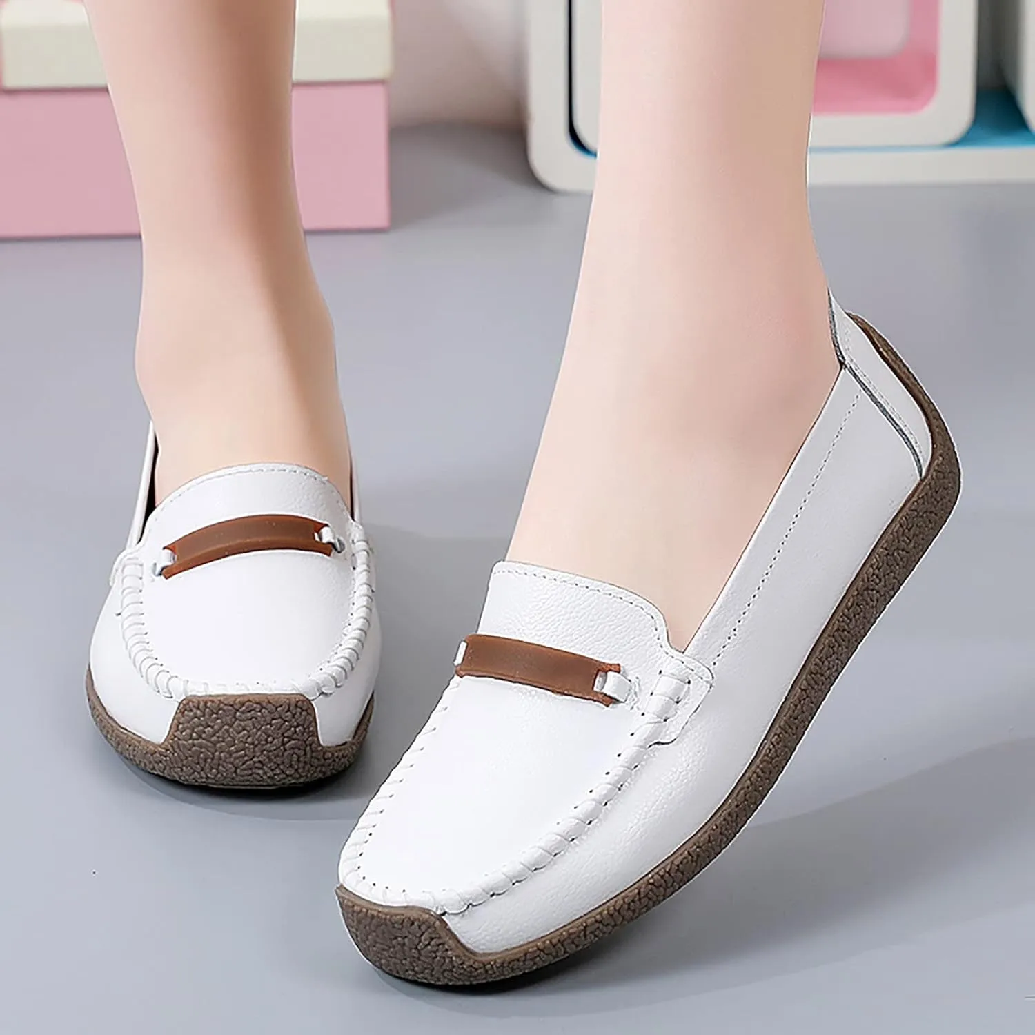 Slip On Women Comfort Walking Flat Loafers Casual Shoes Driving Loafers Walking Business Casual Dress Shoes for