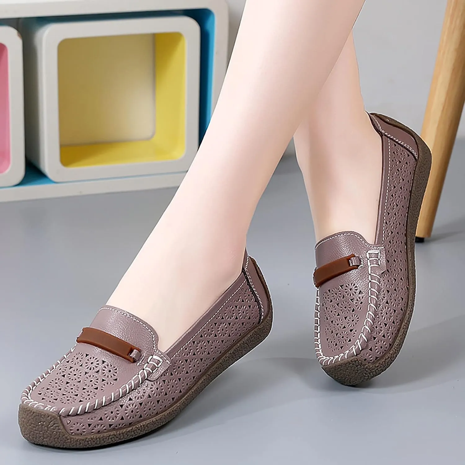 Slip On Women Comfort Walking Hollow Out Flat Loafers Casual Shoes Driving Loafers Walking Shoes Mens Casual Boot