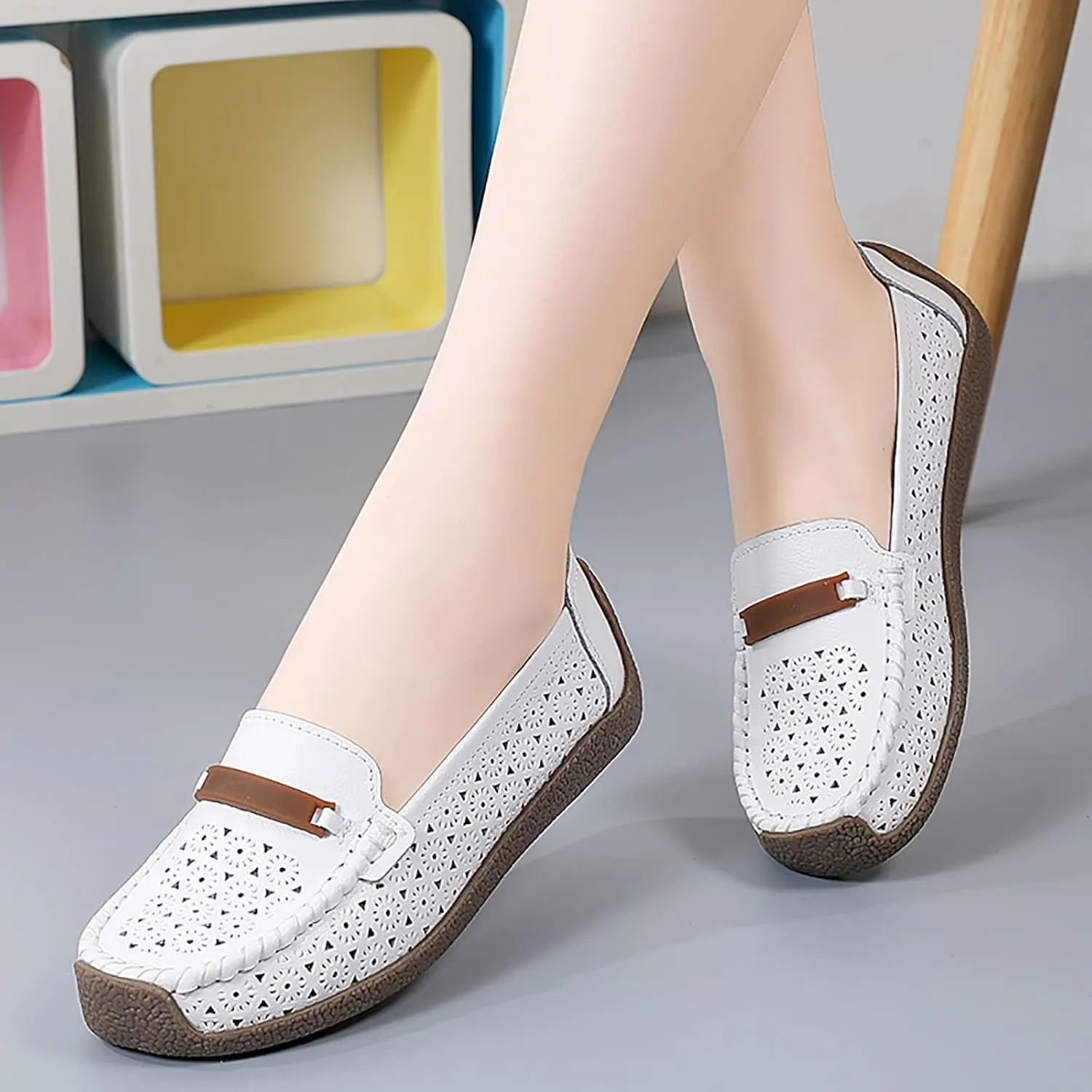 Slip On Women Comfort Walking Hollow Out Flat Loafers Casual Shoes Driving Loafers Walking Shoes Mens Casual Boot