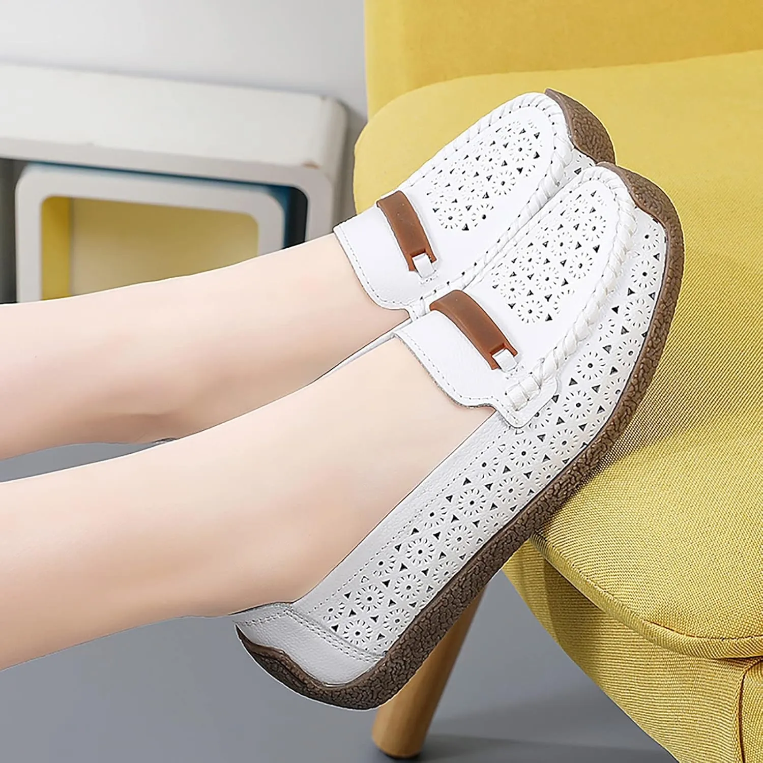 Slip On Women Comfort Walking Hollow Out Flat Loafers Casual Shoes Driving Loafers Walking Shoes Mens Casual Boot