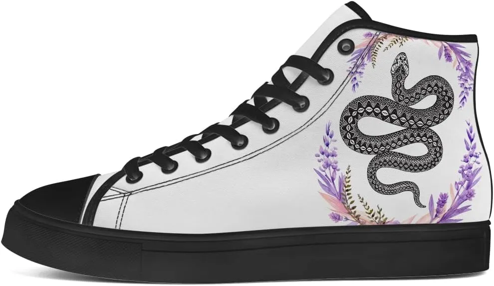 Snake High Top Canvas Shoes High Top Sneakers Lace Up Casual Shoes Gifts for Men Women