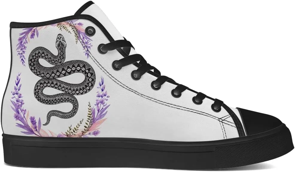 Snake High Top Canvas Shoes High Top Sneakers Lace Up Casual Shoes Gifts for Men Women
