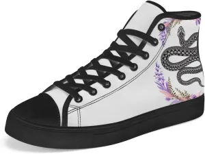 Snake High Top Canvas Shoes High Top Sneakers Lace Up Casual Shoes Gifts for Men Women
