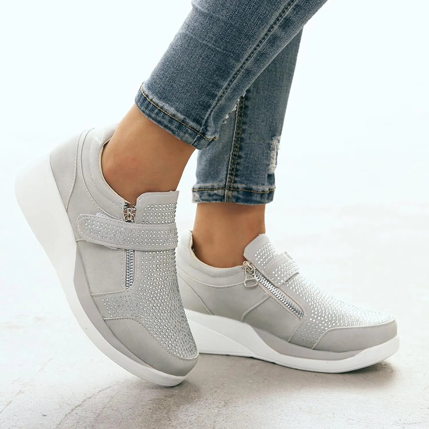 Sneaker Loafers Women Fashion Platform Comfortable Walking Shoes Lightweight Thick Rocking Bottom Shoe Footwear