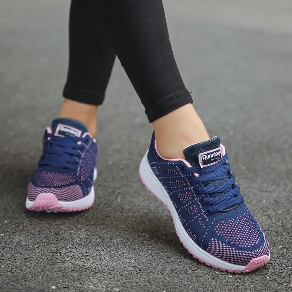Sneakers for Women Comfortable Lace Up Non Slip Tennis Shoes Women Casual Comfortable Breathable Flat Sport Shoes
