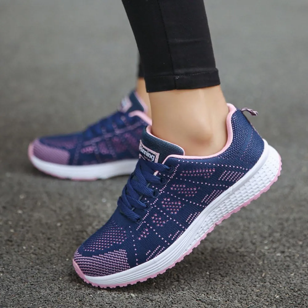 Sneakers for Women Comfortable Lace Up Non Slip Tennis Shoes Women Casual Comfortable Breathable Flat Sport Shoes