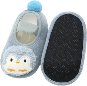 Sock Shoes Toddler Children Toddler Shoes Autumn and Winter Boys and Girls Floor Socks Non Slip Plush Black Shoes