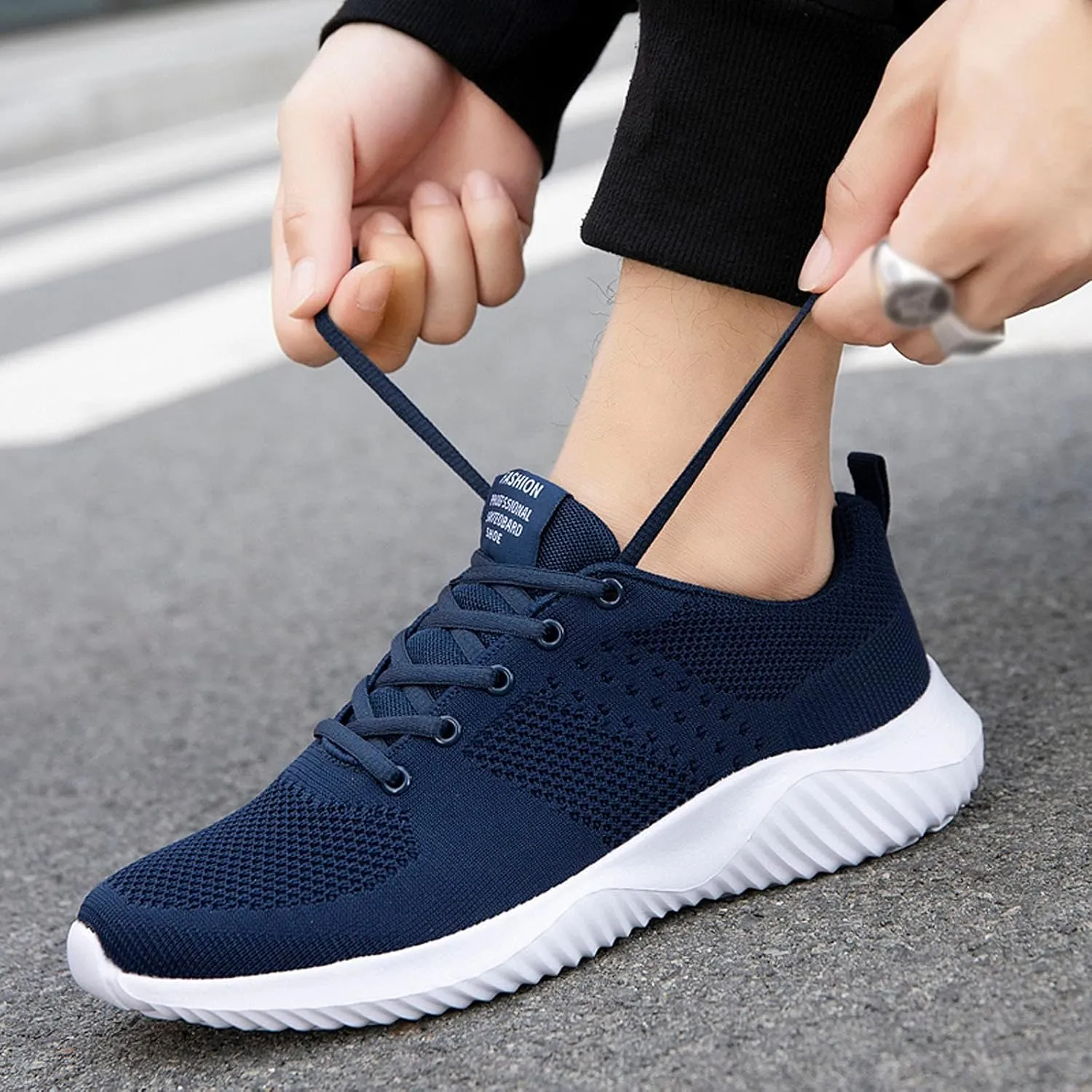Soft Sport Shoes Bottom Breathable Men Fashion Casual Lace-Up Mesh Men's Sneaker Socks for Men Mens Dress Shoes Men Shoes