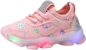 Sport Shoes Girls Boys Children Baby Run Casual Letter Led Luminous Mesh Baby Shoes Boys Slip on Shoes